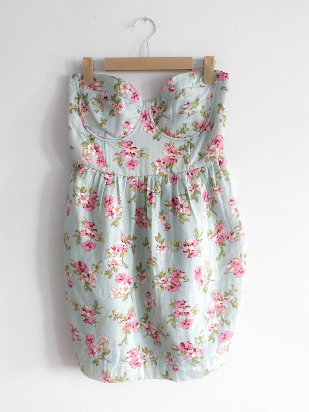 Mini Strapless Corset Style Floral Summer Dress